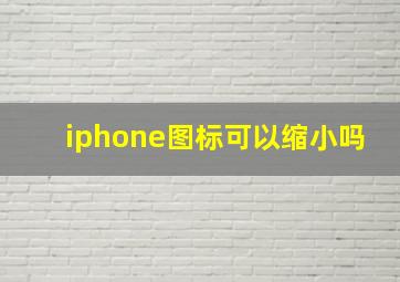 iphone图标可以缩小吗