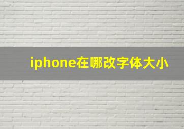 iphone在哪改字体大小