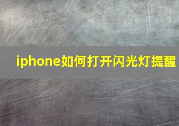 iphone如何打开闪光灯提醒