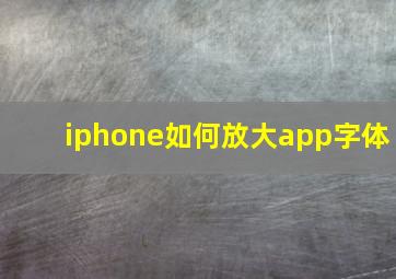 iphone如何放大app字体