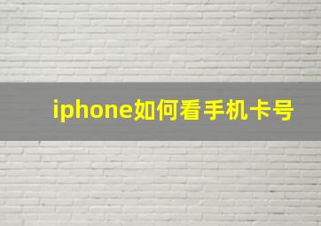 iphone如何看手机卡号