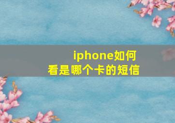 iphone如何看是哪个卡的短信