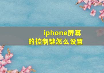 iphone屏幕的控制键怎么设置