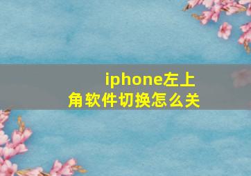 iphone左上角软件切换怎么关