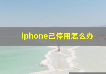 iphone己停用怎么办