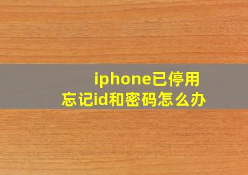 iphone已停用忘记id和密码怎么办