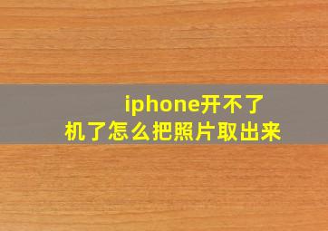 iphone开不了机了怎么把照片取出来