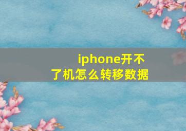 iphone开不了机怎么转移数据