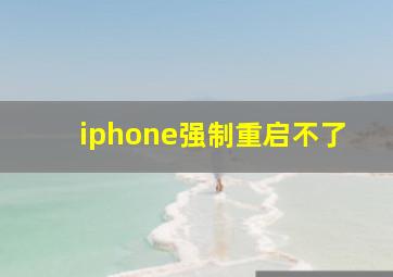 iphone强制重启不了