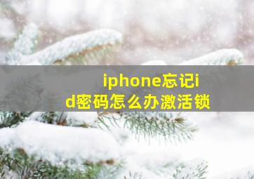 iphone忘记id密码怎么办激活锁