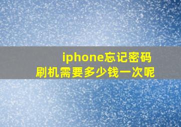 iphone忘记密码刷机需要多少钱一次呢