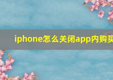 iphone怎么关闭app内购买