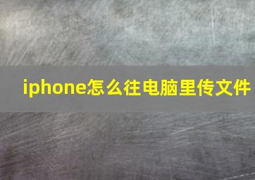 iphone怎么往电脑里传文件