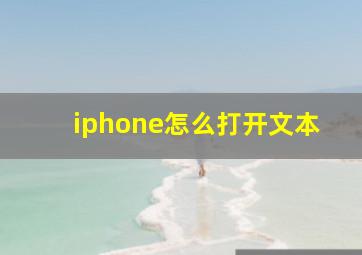 iphone怎么打开文本