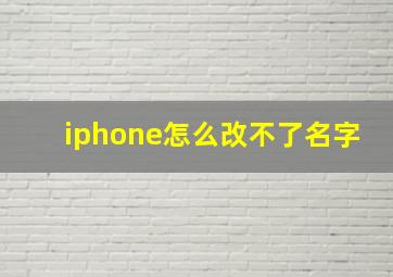 iphone怎么改不了名字