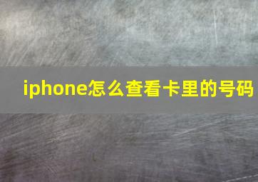 iphone怎么查看卡里的号码