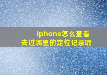 iphone怎么查看去过哪里的定位记录呢