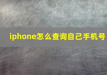 iphone怎么查询自己手机号