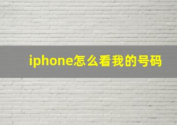 iphone怎么看我的号码