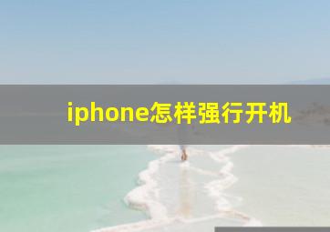 iphone怎样强行开机