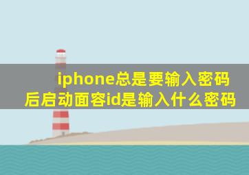 iphone总是要输入密码后启动面容id是输入什么密码