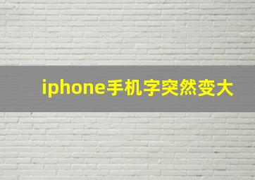 iphone手机字突然变大