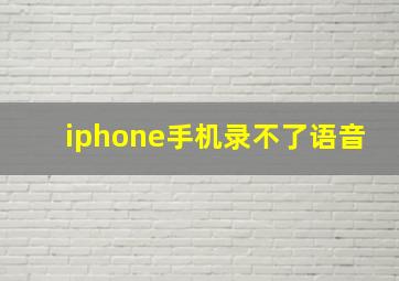 iphone手机录不了语音