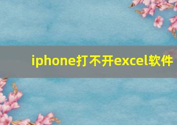 iphone打不开excel软件