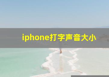 iphone打字声音大小