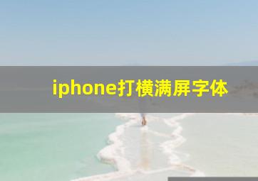 iphone打横满屏字体