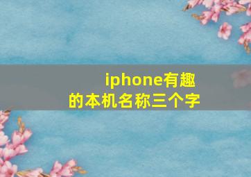 iphone有趣的本机名称三个字