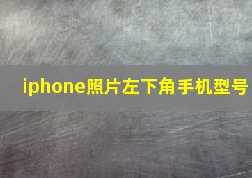 iphone照片左下角手机型号