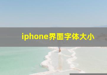 iphone界面字体大小