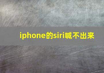 iphone的siri喊不出来