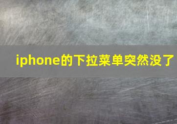 iphone的下拉菜单突然没了