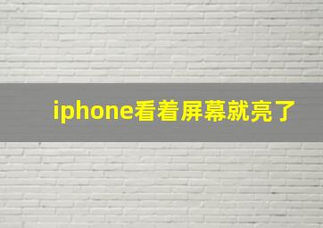 iphone看着屏幕就亮了