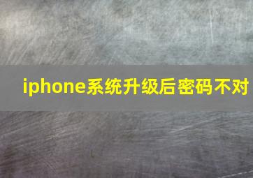 iphone系统升级后密码不对