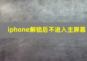 iphone解锁后不进入主屏幕