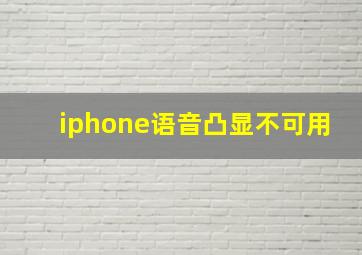 iphone语音凸显不可用