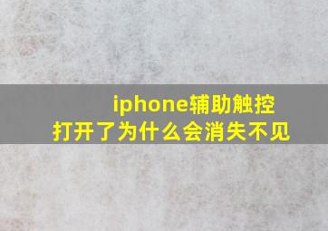 iphone辅助触控打开了为什么会消失不见