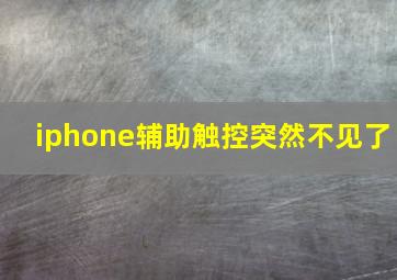 iphone辅助触控突然不见了