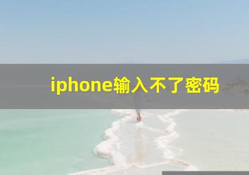 iphone输入不了密码