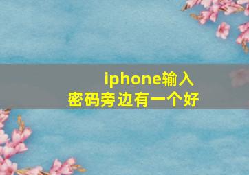 iphone输入密码旁边有一个好