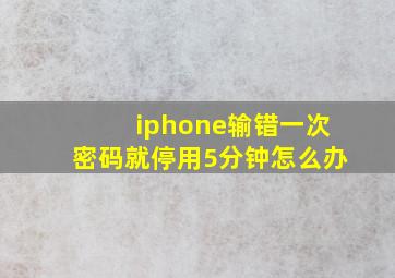 iphone输错一次密码就停用5分钟怎么办