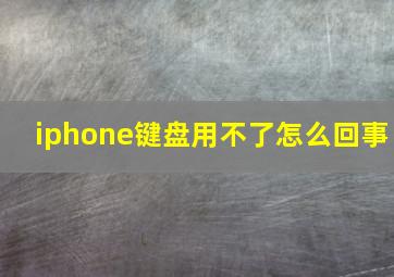 iphone键盘用不了怎么回事