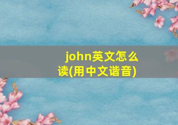 john英文怎么读(用中文谐音)