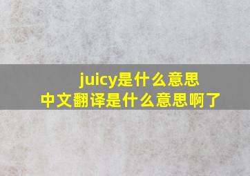 juicy是什么意思中文翻译是什么意思啊了