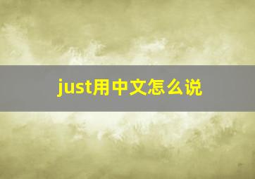 just用中文怎么说