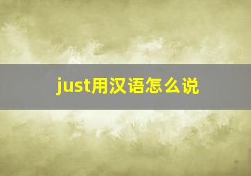 just用汉语怎么说