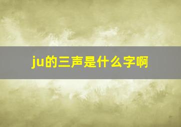 ju的三声是什么字啊